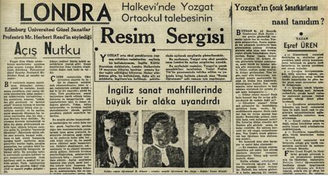 Sene 1943, Londra’da açılan Türk Halkevi ve Yozgatlı ortaokul öğrencilerinin resim sergisi